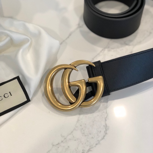 Authentic GUCCI Double G Buckle Belt Leather - Picture 2 of 8